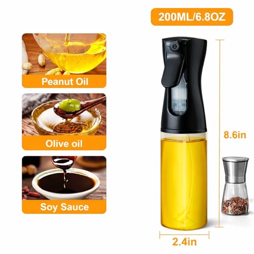 Image of Air Fryer Silicone Accessories Combo Pack of 10 Pcs with Oil Spray Bottle 200 ml | Reusable Air Fryer Liners, Heat Resistant Mitt & Brush | Kitchen Cooking Set