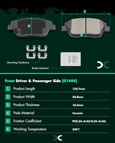 Image of SCITOO D1444 D1544 8PCS Front Ceramic Rear Semi-Metal Brake Pad Sets