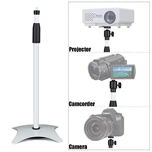 Projector Tripod Stand Drsn Portable Tripod Adjustable Height 27\" to 49\" 360°Swivel Pivot Ball Head Floor Stand Holder for Small Camera Webcam Microphone Projector GoPro