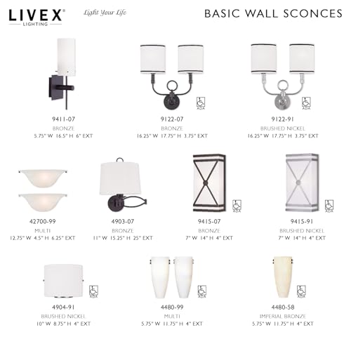 Image of Livex Lighting Wynnewood 1 Light Wall Sconce Satin Nickel Finish