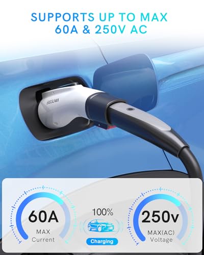 EV Charger Adapter for Tesla to J1772, Up to 60A 250V, IP65, NACS to J1772 Adapter, J1772 EV Charging Adapter Compatible with Tesla Wall Connector/Tesla Destination/Mobile Charger (for J1772 EVs Only)