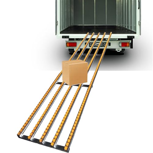 YJEUZCD Light-Duty Gravit-y Conveyor, Portable Collocatable Splicing Transportation Roller Conveyor Slides, ABS Plastic Roller, Warehouses Line Unloading Pulley(Yeller-(W) 30cm,(L) 250cm)
