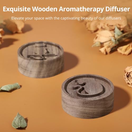Difusor aromático eléctrico de madera nogal 2 piezas miniatura 2