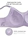 COMFELIE Womens Bra Comfortable Wireless Support Bralettes No Underwire Ribbed Seamless Tshirts Bras Misty Purple L