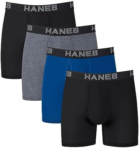 Hanes Men's Tagless Boxer Briefs, Total Support Pouch, Comfort Fl...