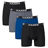 Hanes Best Men's Tagless Boxer Briefs Total Support Pouch, Large (36-38'), 4 Count
