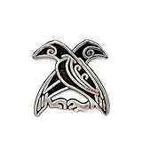 Odin Ravens Crow Runes - Culture Series - Enamel Lapel Pin - Plated Badge for Clothing, Bags, and Lanyards