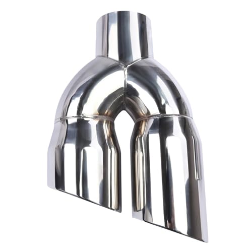 Pot d'échappement universel à double sortie 63mm-89mm en acier inoxydable