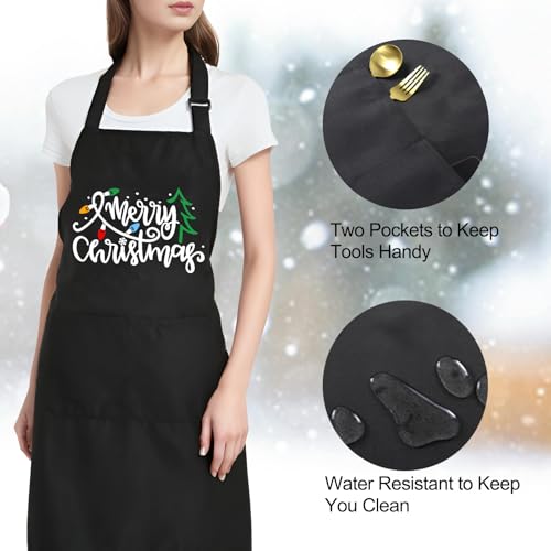 Rokasreke Aventais de Natal para mulheres com bolsos, aventais de férias para mulheres, cozinhar, co