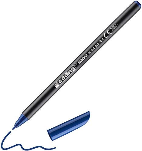 edding 1200 Colour Pen Fine - Black - 1 Pen - Round Tip 1 mm - Felt-Tip Pen for Drawing and Writing - for School or Mandala