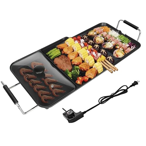 AEWHALE 3-in-1 Electric Nonstick Griddle Grill 1800W,Teppanyaki Grill with Removable Temperature...
