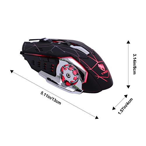 Mouse mecânico com fio para jogos OSALADI com LED colorido silencioso mouse USB para computador Wind