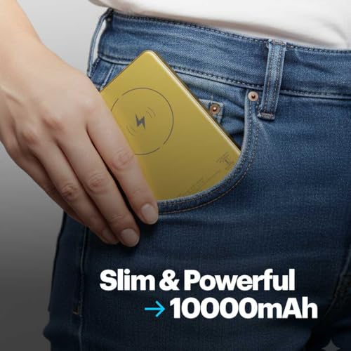 Image of Stuffcool Aura 10000mAh Magnetic Wireless Powerbank 15W Compatible with iPhone Samsung Pixel 20W PD Fast Charging Gold Colour BIS Certified