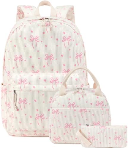 Bluboon School Backpack Set Girls Womens Laptop Bookbag Casual Daypack Fits 15 inch Laptop with Lunch Tote Bag and Pencil Bag