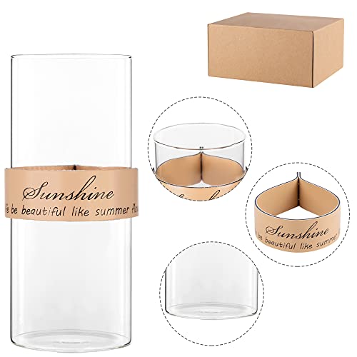 3 Pack Clear Glass Cylinder Vases，Glass Candle Holders And Floating Candle Holder For Wedding Centerpieces And Home Office Events Decoration（7.1 Inch，3.9 Inch） #TOP3