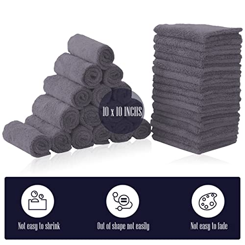 Image of 32 Pack Baby Washcloths - Luxury Coral Fleece - Extra Absorbent and Soft Wash Clothes for Newborns, Infants and Toddlers - Suitable for Sensitive Skin and New Born - Baby Shower - Grey, 10x10 Inch