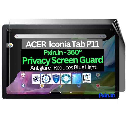 Image of Pxin Tablet Privacy Guard compatible with ACER Iconia Tab P11 | Screen protector | Anti-Glare | Blue light filter | 360 degree Anti Spy | Eye Protection