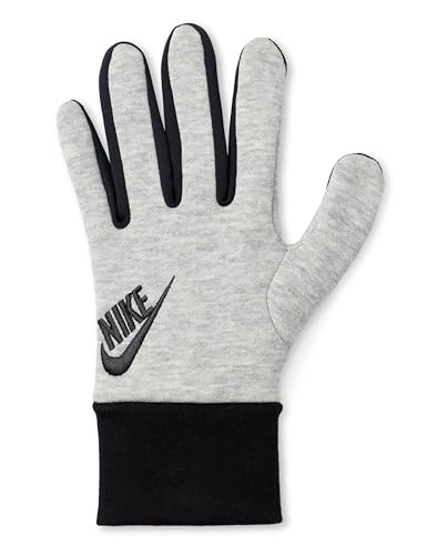 Nike Men's Club Fleece Training Gloves 2.0 Winter Sports Gloves Running Training Warm, Dk Grey Heather/Black/Black, XL