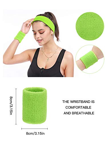 SATINIOR 80s Neon Leggings Party Retro Jogging Sports Headband Wristbands Leg Warmers3