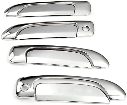 Triple Chrome Side Door Handle Cover Trims For 01-2005 Honda Civic 2001-08 Honda Fit 2001 2002 2003 2004 2005 2006 2007 2008 8Pcs Brand New