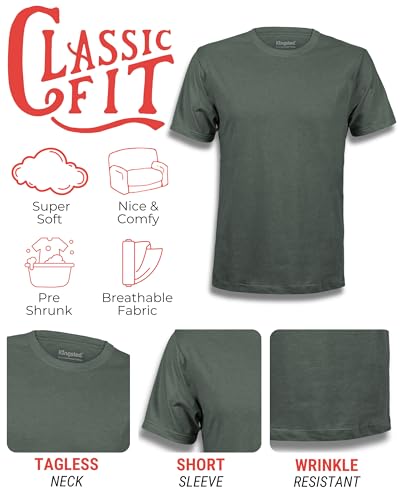 Image of Kingsted T-Shirts for Men Pack - Royally Comfortable - Super Soft Premium Fabric - Well-Crafted Classic Tee