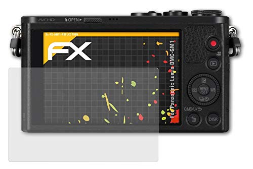 atFoliX Protecteur d'écran Compatible avec Panasonic Lumix DMC-GM1 Film Protection d'écran, antiréfléchissant et Absorbant Les Chocs FX Film Protecteur (3X)