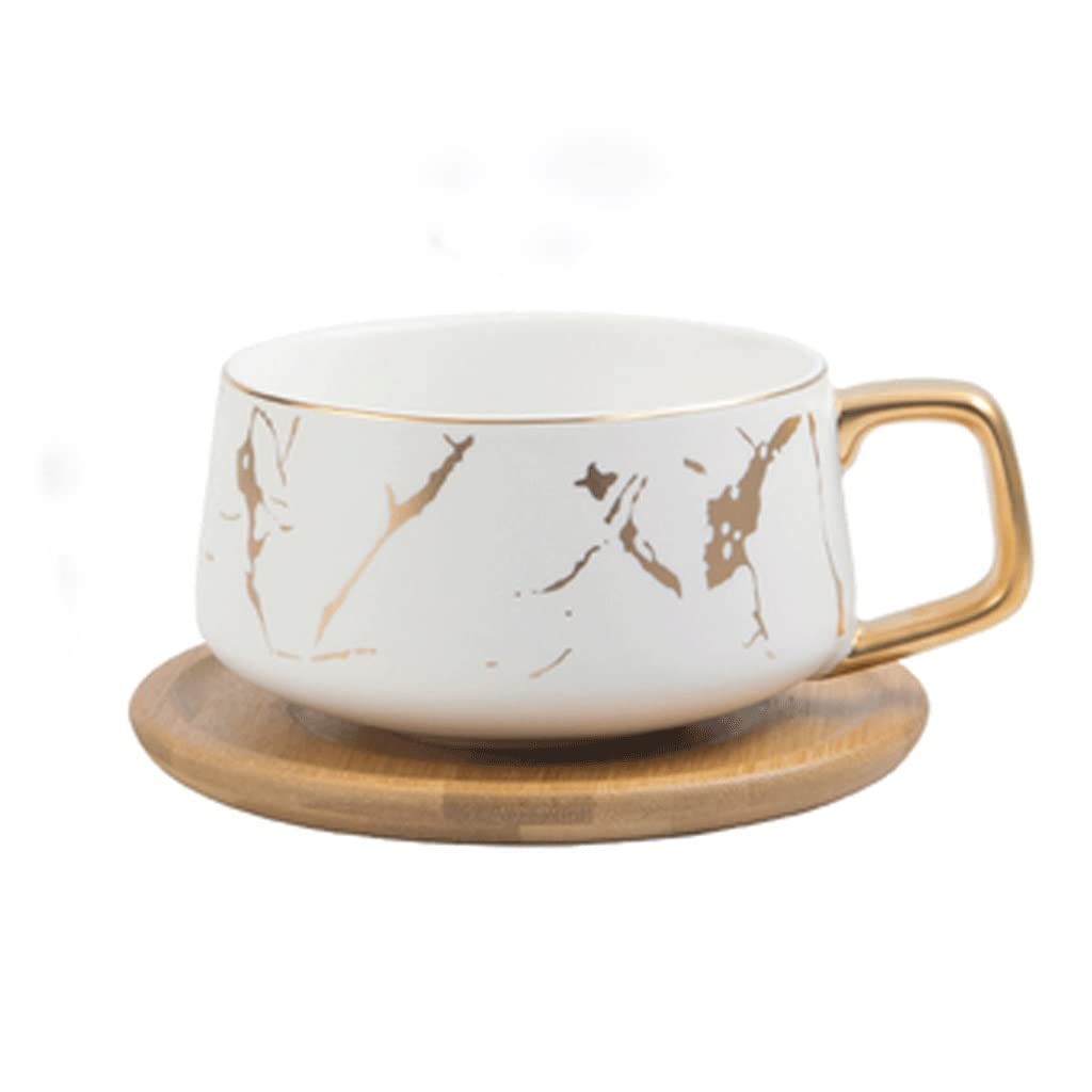 Marmurowe Ceramiczne Filiżanki Do Kawy, Skondensowana Kawa, Herbata, Śniadanie, Kubki Do Mleka, Spodek, Zestaw Z Łyżką Do Naczyń