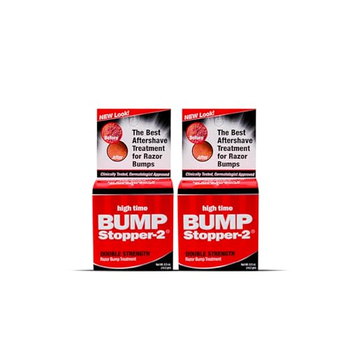 high time Bump Stopper 2 Double Strength Razor Bump Treatment | Formulated to Relieve Razor Burn | Eliminates Ingrown Hairs | Aftershave For Men - 0.5 OZ (2 Pack)