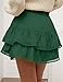 LOMON Womens Boho Mini Skirt Cotton Flowy Skorts Fashion Beach Skirts for Women Going Out Trendy Skirt with Shorts Green