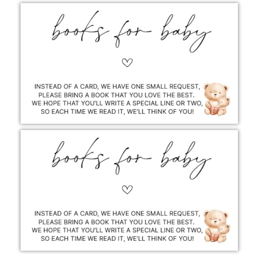 Books for Baby Cards | 50 pack 2 x 3.5 Inch | Books For Baby Shower Request Cards | Bring a Book Instead of a Card Baby Shower