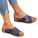 Générique Sandale Femme Respirantes Orthopédique Antidérapantes Mules Bout Ouvert Raffiné Légères Confortable Respirant Classique Antidérapant Confortables Hallux Valgus Bande Croisée Moderne Stylé