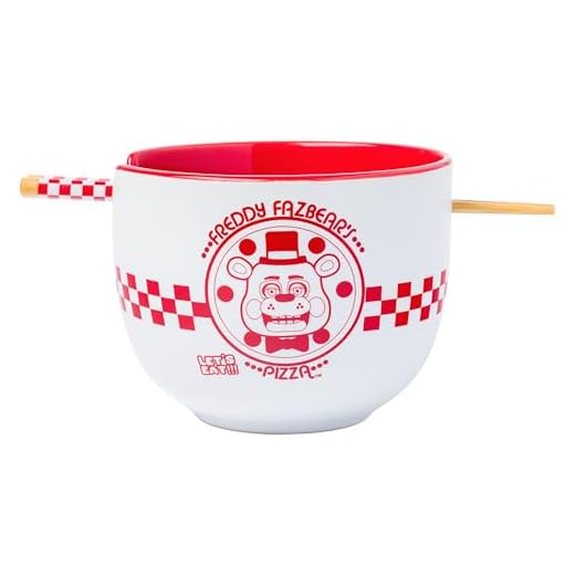 Silver Buffalo Five Nights at Freddy's, Ramen Bowl with Chopsticks, 20oz