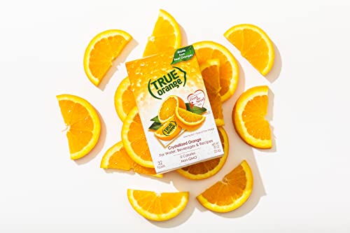True Orange Water Enhancer, 32 Pack / Orange Wedge Substitute / Zero Calorie Water Flavoring / For Water, Baking, Cooking And More #TOP4