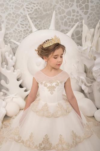 Girls Flower Girl Dress for Wedding Tulle Formal Pageant Dress Kids Lace Appliques Party Ball Gowns Communion Dress2