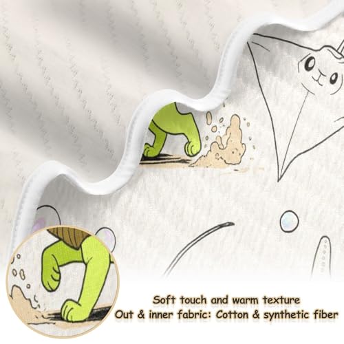 Custom Animal Manta Ray Fluorescent Green Lion Muslin Blankets Soft para personalizados Text Monogrammed Blankets for Newborns, Infants, & Toddlers 30x40in cobijas para2