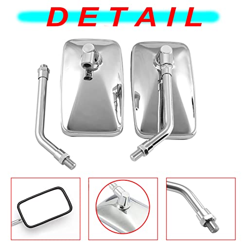 Chrome Motorcycle Mirrors Universal Motorcycle Mirrors Rearview Mirrors With 10Mm For Harley Scooter E-Bike Dirt Bike Honda Vt1100 Vt750 Magna 750 #TOP2