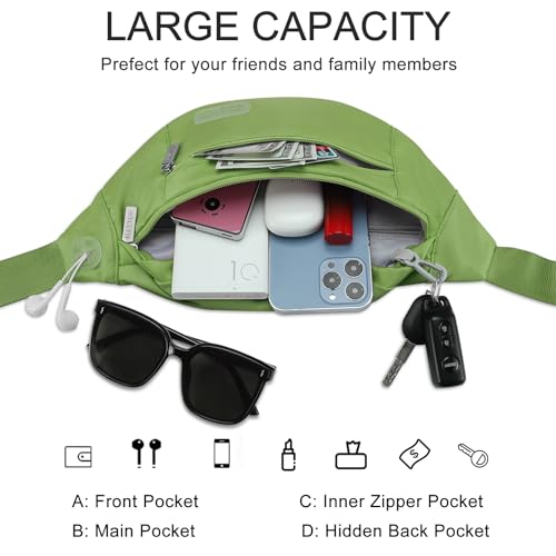 Image of MAXTOP Large Crossbody Fanny Pack with 4-Zipper Pockets,Gifts for Enjoy Sports Festival Workout Traveling Running Casual Hands-Free Wallets Waist Pack Phone Bag Fits All Phones