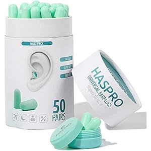 HASPRO [50 PAIRS] Eco-vriendelijke bulkverpakking, ultrazachte schuimrubberen oordopjes in GIGA-buis met draagtas, beste…