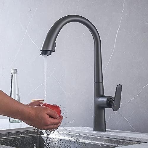 Robinet d'évier mitigeur cuisine noir mat extractible ressort chaud froid