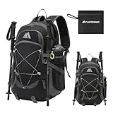 flintronic Mochila Plegable Ultraligera, para Senderismo Acampar Acampadas Viajes Montaña al aire Libre Negro