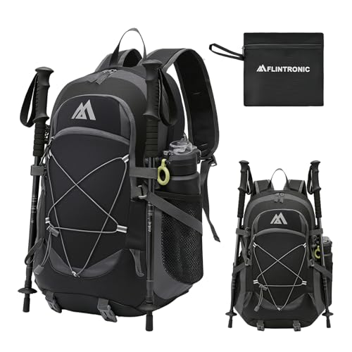 flintronic 40L Zaino Pieghevole Ultraleggero, Grande Capacità Borsa Sportiva Da Esterno, Impermeabile Zaino Da Trekking, Multitasche Borsa Da Ciclismo, per Viaggio Alpinismo Sport All'aperto (Nero)