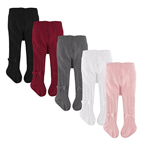 Image of slaixiu Baby Girls Tights Multipack Cotton Toddler Tights 0-24 Months New-born Girls Bows Leggings