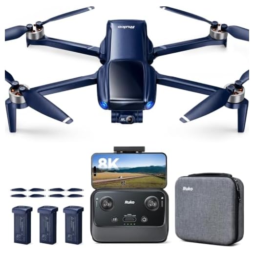 Ruko F11GIM2 4B Fly More Time 112 Mins GPS Drone, 3-Axis Gimbal with 4k Camera, 4 Batteries Professional Drone, Extra Landing Pad, 3km Long Range, Auto Return, Follow Me, Waypoint, Point of Interest