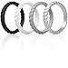 ThunderFit Women Swivel Rings 4 Pack Silicone Wedding Rings (Grey, Silver, White, Black, 5.5-6 (16.5mm))