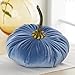 Slate Blue 9 Inch Velvet Pumpkin, Handmade Fall Home Decor, Fall Wedding Centerpiece, Rustic Halloween Thanksgiving Decor, Modern Farmhouse Chic Home Decoration (Slate Blue)