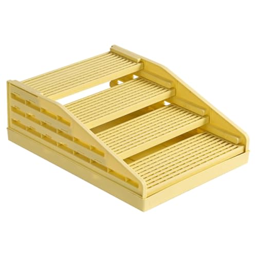 Gralara 4 Steps Cat Ramp, Cats Litters Trapper, Pet Supplies Nonslip Portable Adjustable Cats Litters Stair Catcher, Yellow