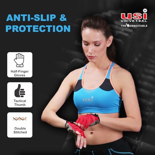 Image of USI UNIVERSAL Gym Gloves, 733IG Icon Fitness Gloves For Men & Women, Workout Powerlifting Gloves, Microfiber, Polyester, Elastane & Foam Construction Weight Lifting Gloves (Medium, Grey)