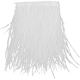 LUAMY ダチョウ 羽 染め フリンジ 1ヤード トリム エッジ 羽 DIY 工芸 装飾用 アクセサリ 白