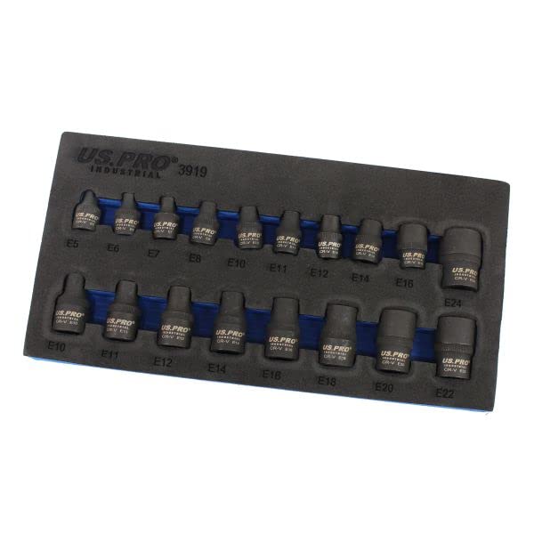 Outils 17 pièces E Torx douilles femelle star torque e5 e24