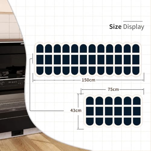 Image of Kitchen Anti Slip Mat for Floor, Waterproof Washable Kitchen Mats, Non Slip Kitchen Floor Mats for Home, Soft Mats for Kitchen, Kitchen Mats for Floor Anti Slip (Fancy Black Ladder)